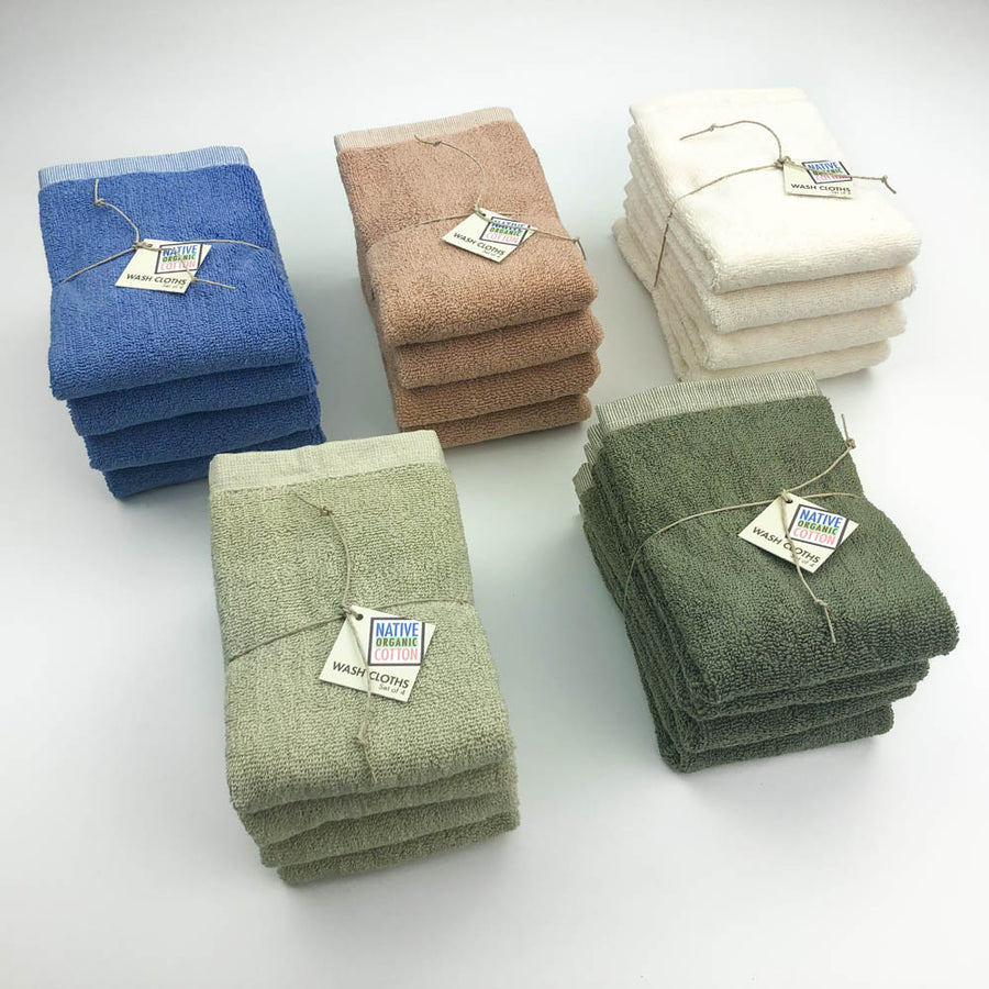 Organic Cotton Wash Cloths 4pk